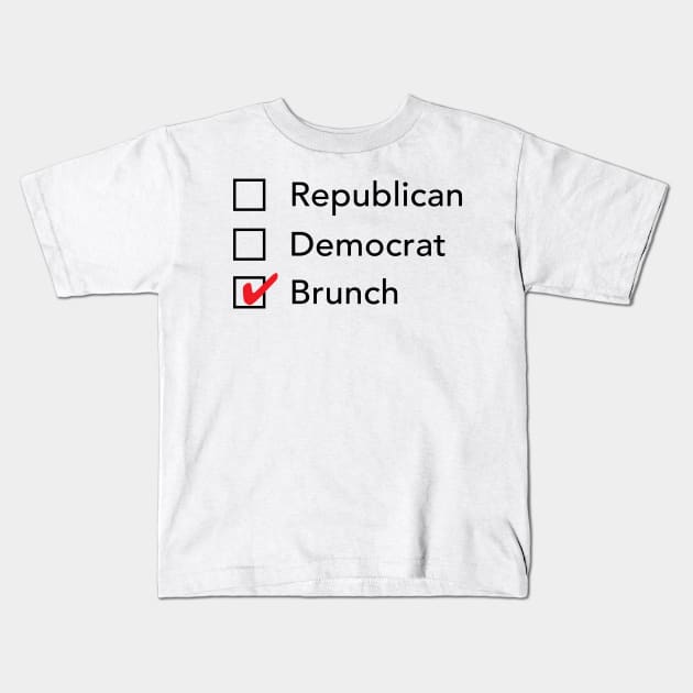 Republican Democrat Brunch Kids T-Shirt by zubiacreative